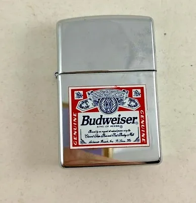 $140 • Buy 1998 Zippo Xiv Budweiser Cigarette Lighter Budweiser Ad On Front Never Used
