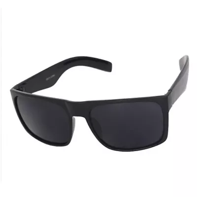 Large Wide Men Matte Square Retro Sunglasses Black Frame Color Mirror Dark Lens • $10.99