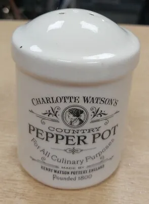 Charlotte Wilson Pepper Pot With Spoon Henry Watson Ceramic Pottery • £10