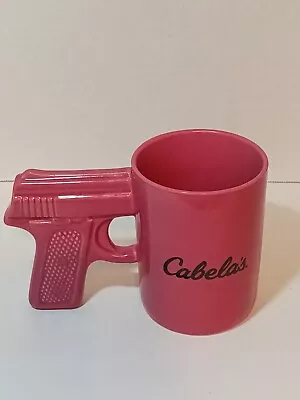 Cabelas Pink Pistol Grip Coffee Mug Ceramic Cup Hand Gun Handle Novelty • $10