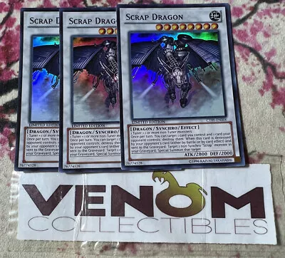 3x (M/NM) - Scrap Dragon - CT09-EN006 - Super Rare - Limited Edition YuGiOh • $3