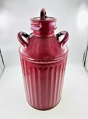 Antique Ellisco 10-gallon Oil Gas Can Embossed Fully Restored Man Cave Steampunk • $225