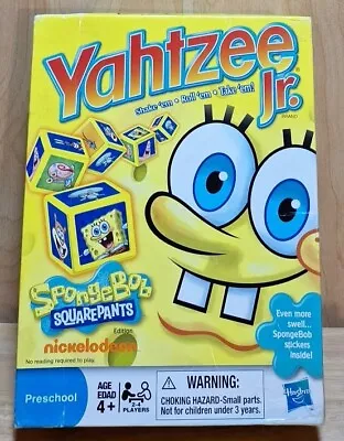 Yahtzee Jr SpongeBob SquarePants 2011 HASBRO Preschool Nickelodeon Game Complete • $9.99