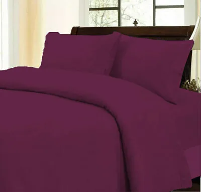 Bedding Items 1000 Thread Count Egyptian Cotton Wine Solid &Olympic Queen • £80.78