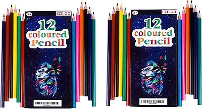 EZE.GO Colour Pencils Colouring Pencils For Children Coloured Pencils For Set 12 • £3.38