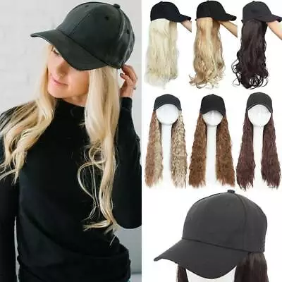 100% REAL Baseball Hat Cap With Hair Extensions AS Human Long Ponytail Hairpiece • $16.55