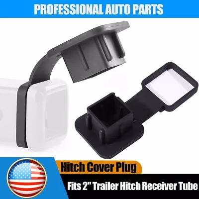 2  Black Rubber Hitch Receiver Cover Tow Trailer Tube Plug Cap 4-Way Flat Insert • $7.89