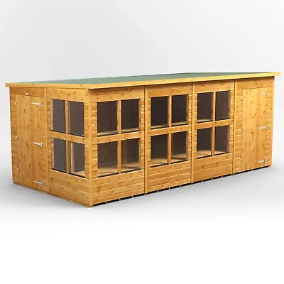 Potting Shed | Power Pent Potting Sheds | Wooden Combi | Sizes 14x4 To 16x8 • £1339