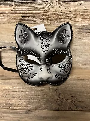 Jacobson Hat Company Venetian Cat Mask Black/White New! C3 • $15
