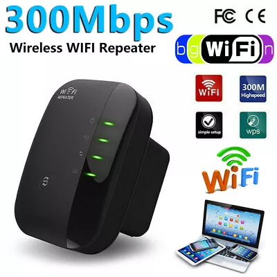 WiFi Signal Extender Range Repeater Booster Internet Amplifier 300Mbps UK Plug • £9.49