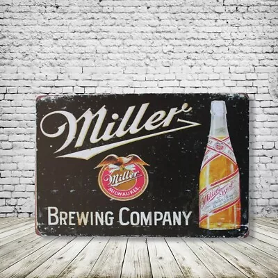 Miller Beer Vintage Style Tin Metal Bar Sign Poster Man Cave Collectible New • $9.99