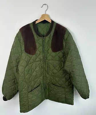 Barbour Vintage Sutherland Shooting Hunting Jacket XL Green Quilted • $14.53