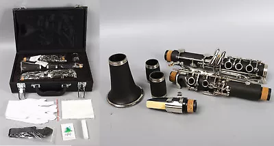 Professional C Key Clarinet Ebonite Wood Two Barrels With Case Nickel Plated Key • $167.96