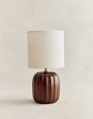 Sezane Traviata Bedside/table Lamp Mahogany W/dolce Jute Shade • £199