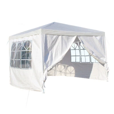 Gazebo Pieghevole 3x3 Metri Automatico - Tenda Fisarmonica Per Giardino, Spiaggia, Fiere, Bianco, Struttura In Alluminio, Senza Teli Laterali