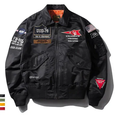 Men's Bomber Jacket Outdoor Army Military Pilot Flight US AirForce Casual Coats • $49.99