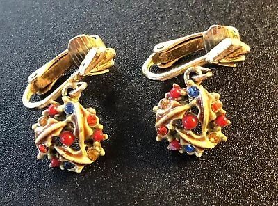 Vintage Clip On Earrings Art Deco Style. • $79.95