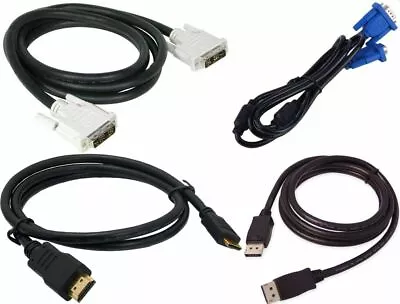 1.5m VGA DVI HDMI DisplayPort DP Data Cable/Cord/Lead PC MAC Monitor 135 Pcs • $4.90