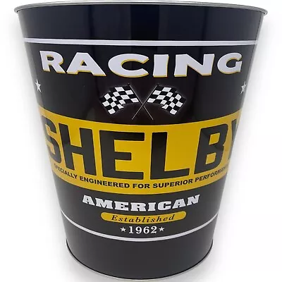 Shelby Ford Racing Tapered Metal Trash Bin Can Wastebasket Home Man Cave Decor • $29.99