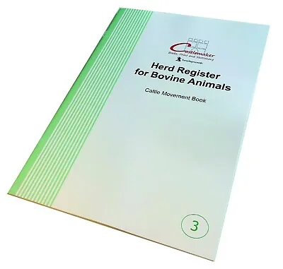£3.49 • Buy Herd Register For Bovine Animals, Castlemaker, Size A4, Cattle Cow Movement Book