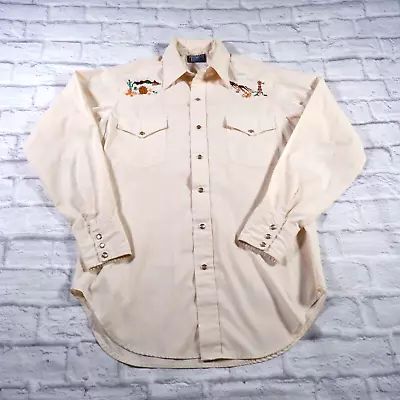 Vintage Dee Cee Rangers Embroidered Southwest Western Pearl Snap Mens Shirt M • $19.97