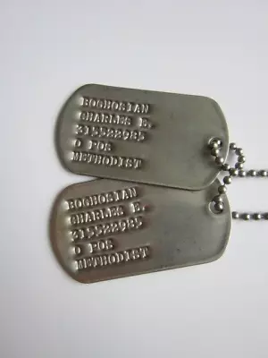 Original Military DOG TAGS 1st Marine Division ESTATE FIND Methodist • $29