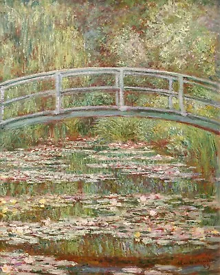 Claude Monet Bridge Over A Pond Of Water Lilies CANVAS PICTURE PRINT WALL ART • £14.95