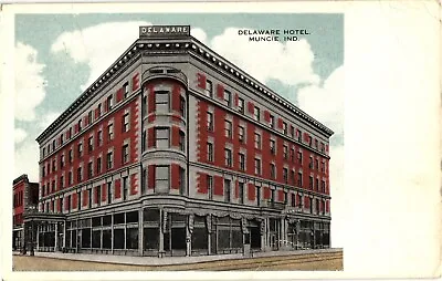 Delaware Hotel Muncie Indiana Divided Postcard 1916 • $4.46