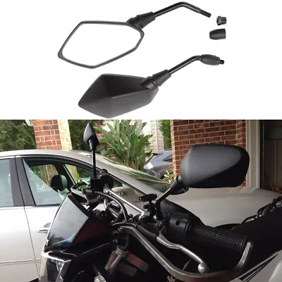 Black Angular Head Motorcycle Rearview Mirrors For Kawasaki KLR250 KLR600 KLR650 • $25.43