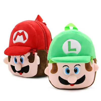 £6.99 • Buy Kids Boys Girls Plush Backpack Super Mario Bros Mario Luigi  School Bag Rucksack