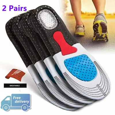 2 Pairs Gel Orthotic Sport Running Insoles Insert Shoe Pad Arch Support Cushion • $6.99