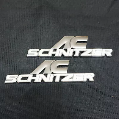 2x White Chrome Silver AC SCHNITZER Metal Emblem Decal Sticker Badge 3D Tailgate • £13.19