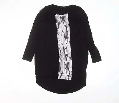 Eden Rock Womens Black Viscose Basic T-Shirt Size XS Round Neck • £3.75