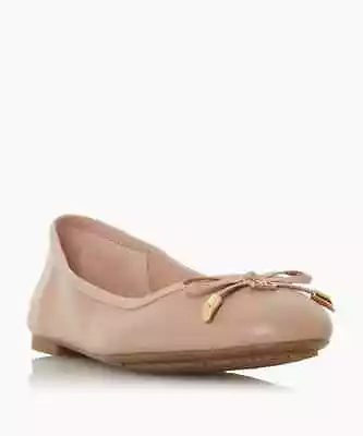 Dune London Womens Neutral Leather Flat Ballerina Shoes Size EU 36 UK 3 • £30