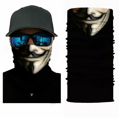 Get 3 Masks $10.50 V FOR VENDETTA  Black Face Mask Neck Gaiter Face Bandana Tube • $9.99