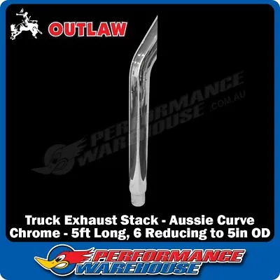 Truck Exhaust Stack Curved Chrome Steel 5ft Long 6  Reducing To 5  OD • $244.75