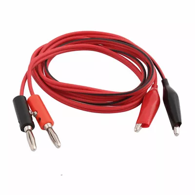 Pair 3.3 Ft Multimeter Test Leads Banana Connector To Alligator Clips Red Black • $15.98