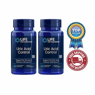 $30.32 • Buy Life Extension - Uric Acid Control, 60 Vegetarian Capsules - 2 Packs