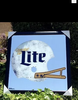 Miller Lite NFL NCAA Football Huge Beer Bar Pub Man Cave Big Mirror • $350