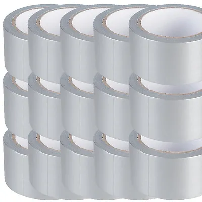 SILVER Duck Duct Gaffa Gaffer Waterproof Cloth Tape 48mm X 50m FOR WOOD METAL • £4.69