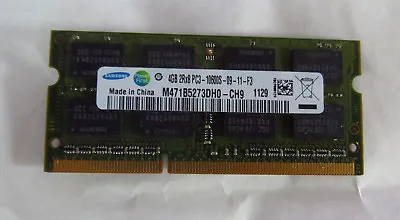 Samsung 4GB PC3 10600 1333 DDR3 Sodimm Laptop RAM Memory 1 X 4096MB Single Stick • £5.99