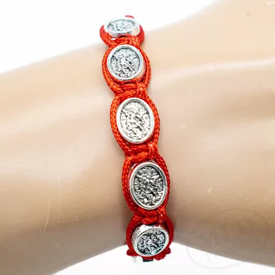 Saint St Michael Archangel Guardian Angel Medal Bracelet Red Cord Protection • $11.99