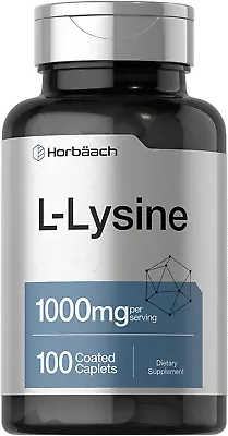 L-Lysine 1000mg 100 Caplets Free Form Dietary Supplement Non-GMO By Horbaach • $11.24