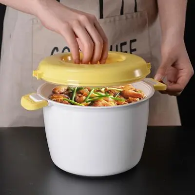 Microwave Rice Cooker Steamer Pot Pastamaker Oven Cookware Cooking Soup P1C3 • $13.55