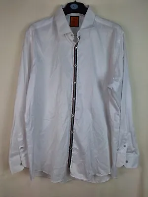 Makrom White Formal Work Long Sleeve Shirt Size 4XL Plus Size • £19.50