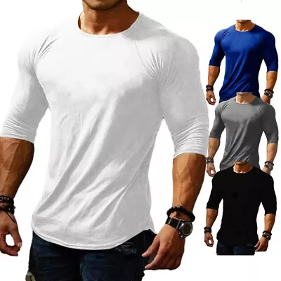 £10.80 • Buy Bodybuilding Gym T-Shirt Plain Training Top Stringer Vest Muscle Sport Fitness