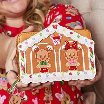 Loungefly Mickey & Friends Gingerbread House Zip Around Wallet • $40