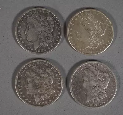 Lot Of 4 Morgan Silver Dollars 1900 O - 1921 S - 1902 P - 1889 P • $53.88