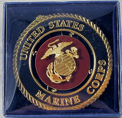 USMC United State Marine Corps Ornament  W 3-D Metal USMC Emblem - FREE Shipping • $14.99