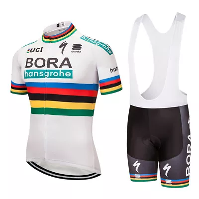 Bora WC Team Cycling Kit Bike Clothing Short Sleeve Jersey Padded Gel Bib Shorts • $48.99